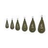 Image 1 : X Zone Tungsten Tie-On Tear Drop Shot Weight  Green Pumpkin 1/4 oz (3-Pack) Sku TTDRGP14