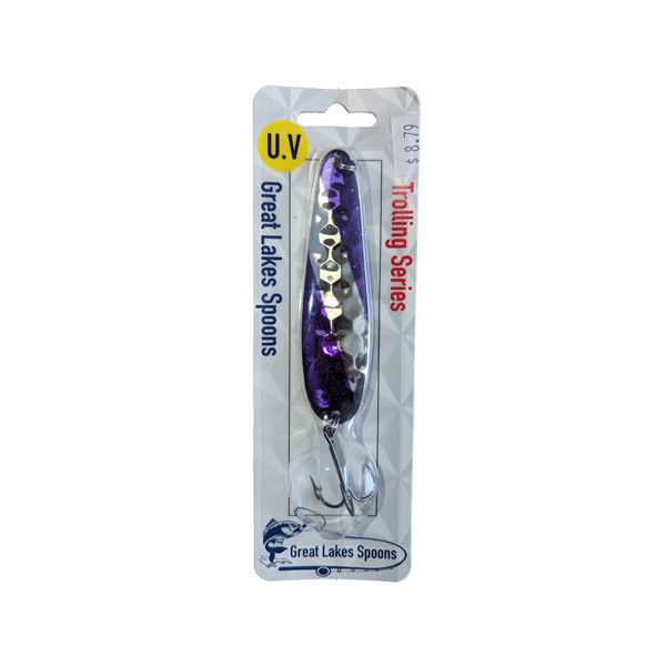 Great Lakes Spoons Silver/Trolling Series  Purple Stripe 3-7/8" Sku S71-R