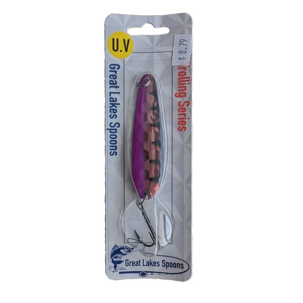 Great Lakes Spoons Silver/Trolling Series  Dark Purple Chicken Wing Copper 3-1/4" Sku S13-S