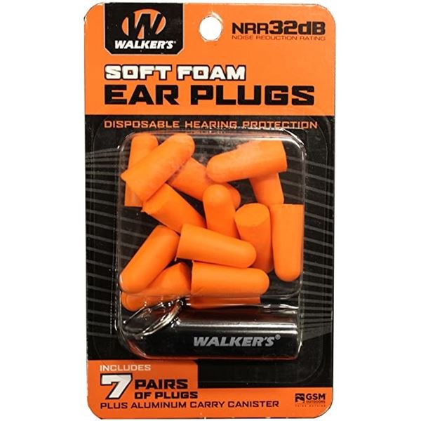 Walker's Soft Foam Ear Plugs Orange Sku GWP-PLGCAN-OR