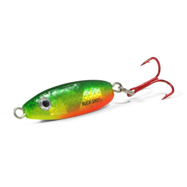 Northland Buck Shot Rattle Spoon Super Glo Firetiger 3/8oz Sku BRS5-22