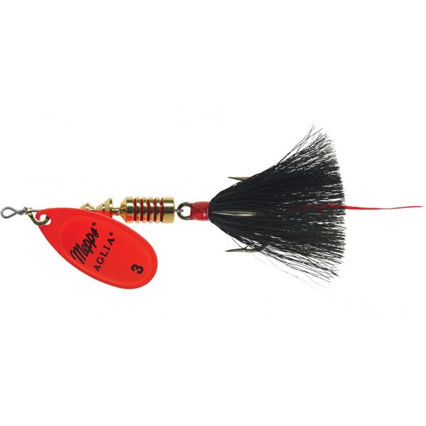 Mepps Aglia Dressed Spinner Fluorescent Red Size #3 (1/4oz) Sku B3DFR