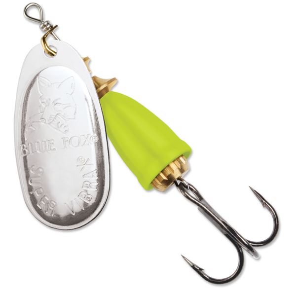 Blue Fox Vibrax Mid-Depth Spinner Silver/Flo. Yellow 1/4oz Sku 60-30-112IC