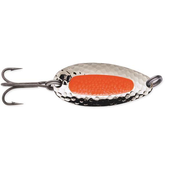 Blue Fox Pixee Spoon, Egg Sac Insert Nickel Plated/Fluorescent Orange Insert Sku 01-30-002