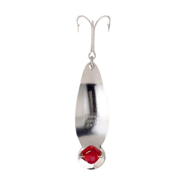 Lucky Strike 177400-31 Scarlet Eye Wobbler Spoon- 4", 5/8oz, Nickel Sku 177400-31