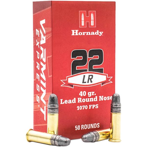 Hornady 22 LR 40 Grain Lead Round Nose 1070FPS (50 Rounds) Sku 83211