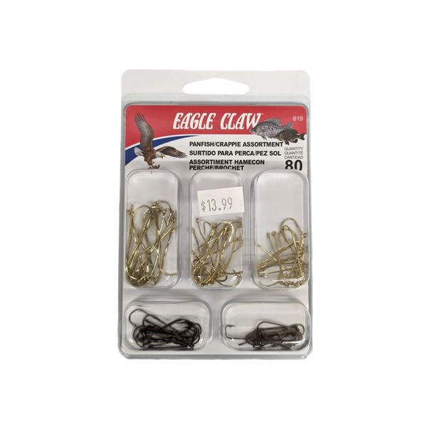 Eagle Claw Panfish/Crappie Hook Assortment (80 Pack) Sku 619