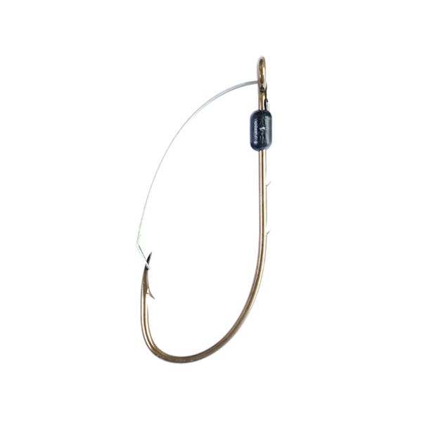 Eagle Claw 449WAH-2 Weedless Baitholder Hook, Size 2, Forged, 2 Sliced Shank, Non-Offset, Ringed Eye