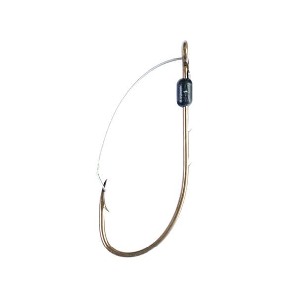 Eagle Claw 449WAH-1 Weedless Baitholder Hook, Size 1, Forged, 2 Sliced Shank, Non-Offset, Ringed Eye