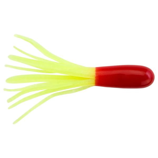 Johnson Crappie Buster Tubes Red/Chartreuse Glow 1 3/4" Sku CBT1.3/4-RCHG