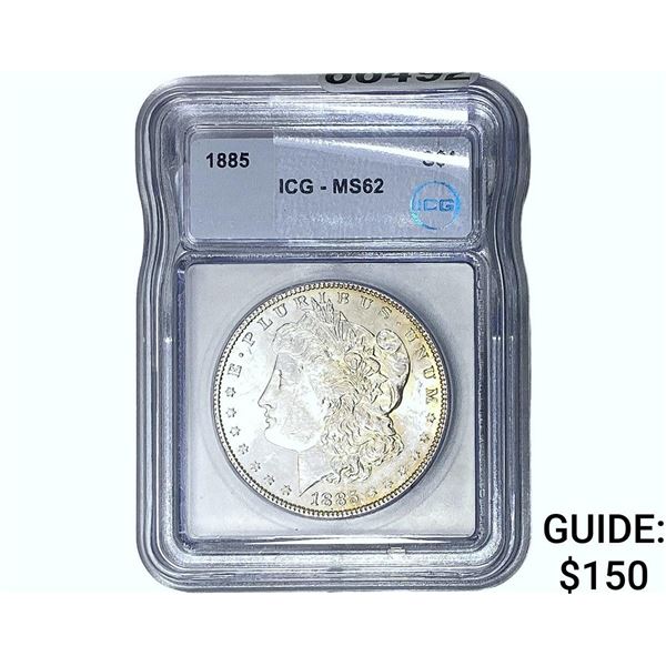 1885 Morgan Silver Dollar ICG MS62