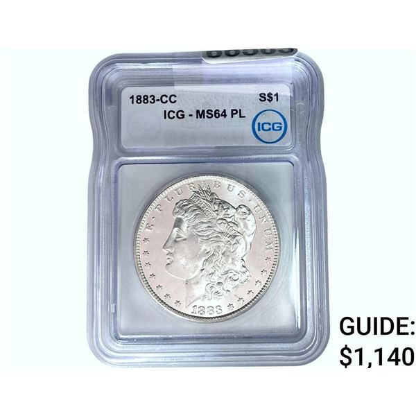 1883-CC Morgan Silver Dollar ICG MS64 PL