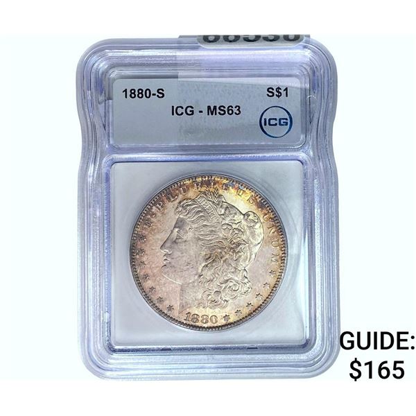 1880-S Morgan Silver Dollar ICG MS63