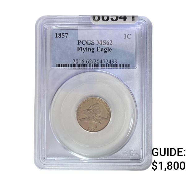 1857 Flying Eagle Cent PCGS MS62