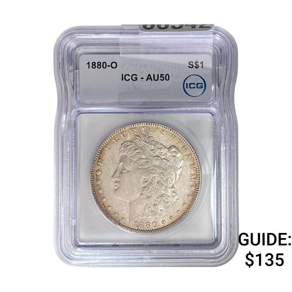 1880-O Morgan Silver Dollar ICG AU50