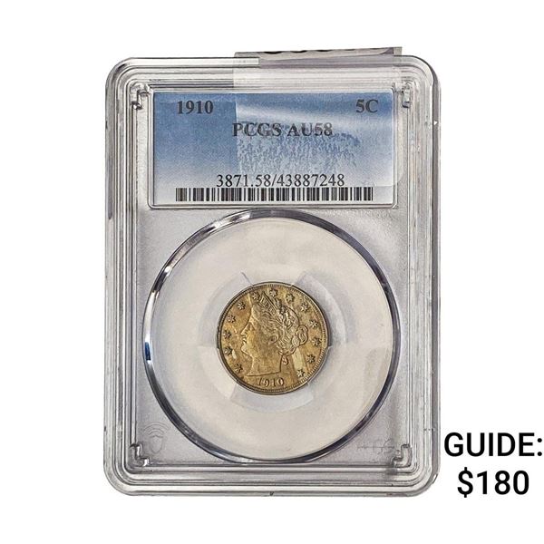 1910 Liberty Victory Nickel PCGS AU58