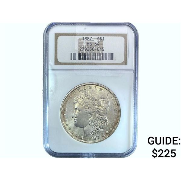 1887 Morgan Silver Dollar NGC MS64