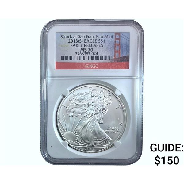 2013-S Silver Eagle NGC MS70