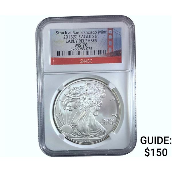 2013-S Silver Eagle NGC MS70