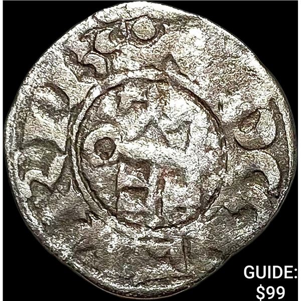 1150-1200 AD France Abbey of St.Martin Silver Denier NEARLY UNCIRCULATED