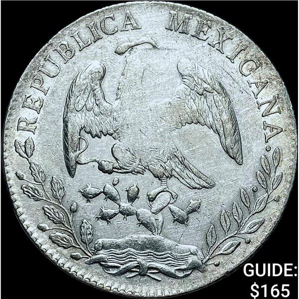 1890Pi MR Mexico Silver 8 Reales Cap and Rays CLOSELY UNCIRCULATED