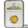 Image 1 : 1909 $2.50 Gold Quarter Eagle NGC MS61