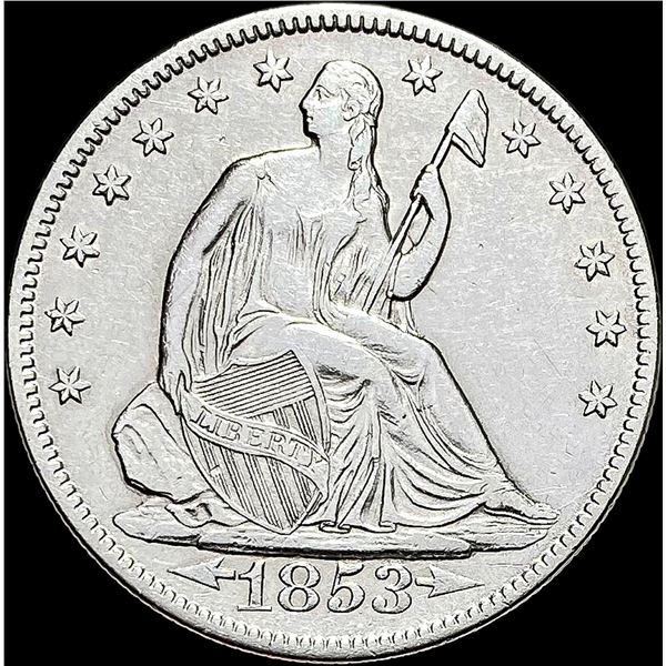 1853 Arrows/Rays Seated Liberty Half Dollar CLOSELY UNCIRCULATED