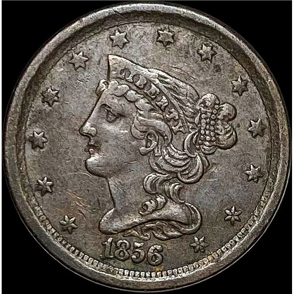 1856 Braided Hair Half Cent CLOSELY UNCIRCULATED