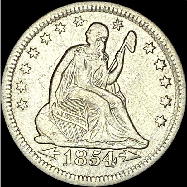 1854 Arrows Seated Liberty Quarter CLOSELY  UNCIRCULATED