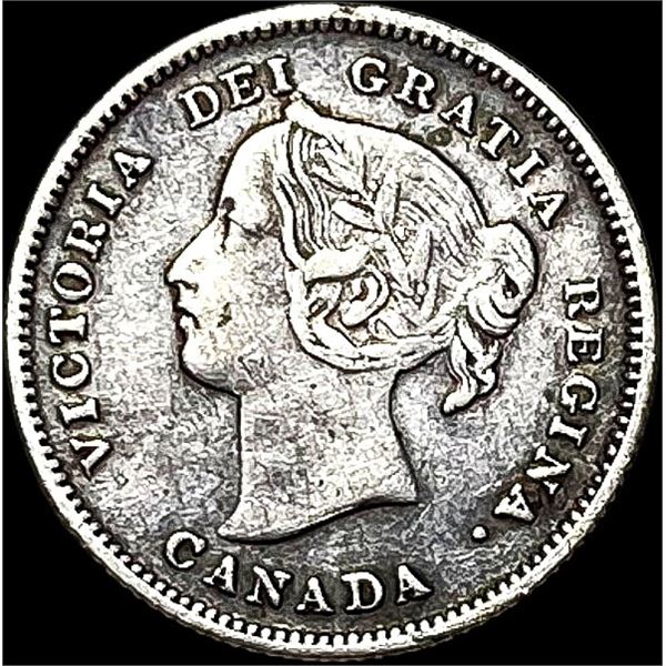 1900 Canada Silver 5 Cents NEARLY UNCIRCULATED