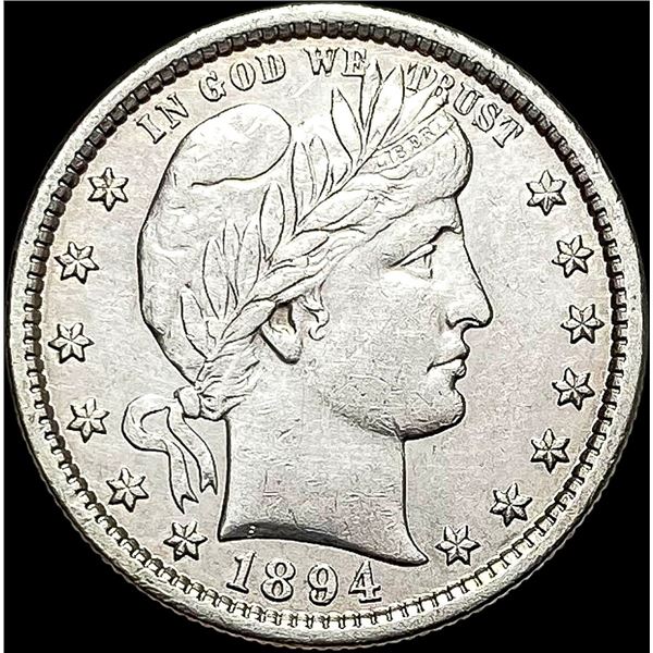 1894-S Silver Barber Quarter CLOSELY UNCIRCULATED