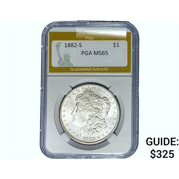 1882-S Morgan Silver Dollar PGA MS65