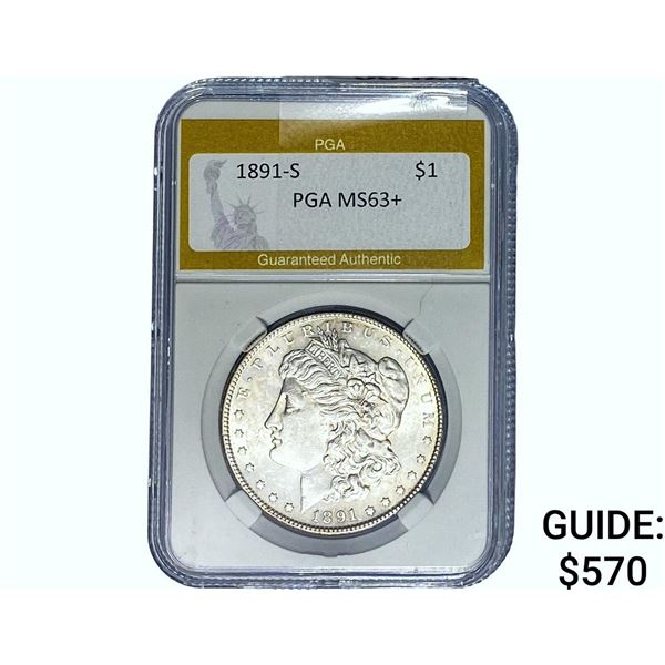 1891-S Morgan Silver Dollar PGA MS63+