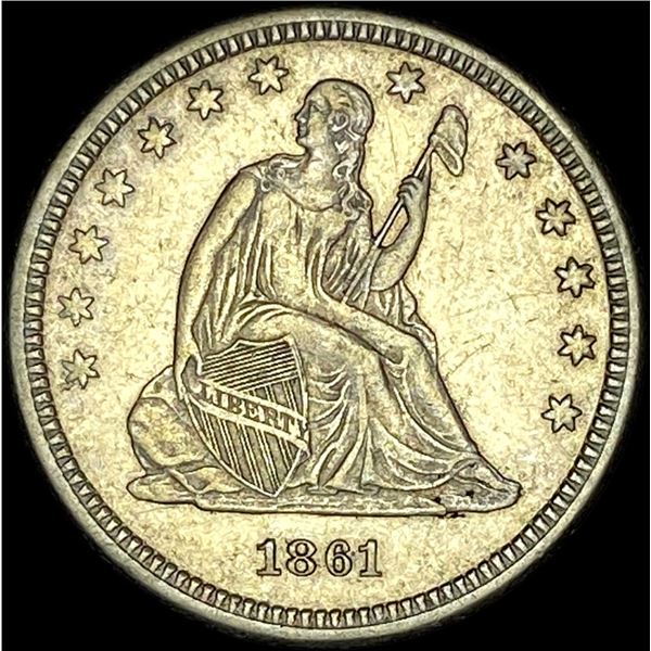 1861 Seated Liberty Quarter CLOSELY  UNCIRCULATED