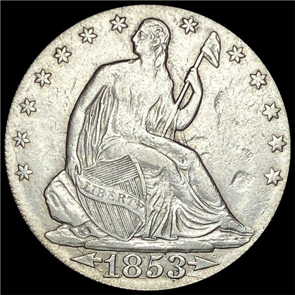1853 Arrows Rays Seated Liberty Half Dollar