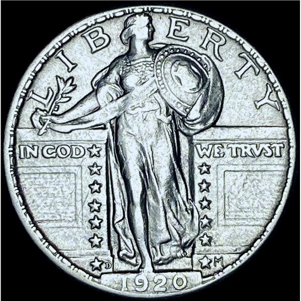 1920-D Silver Standing Liberty Quarter CHOICE  AU