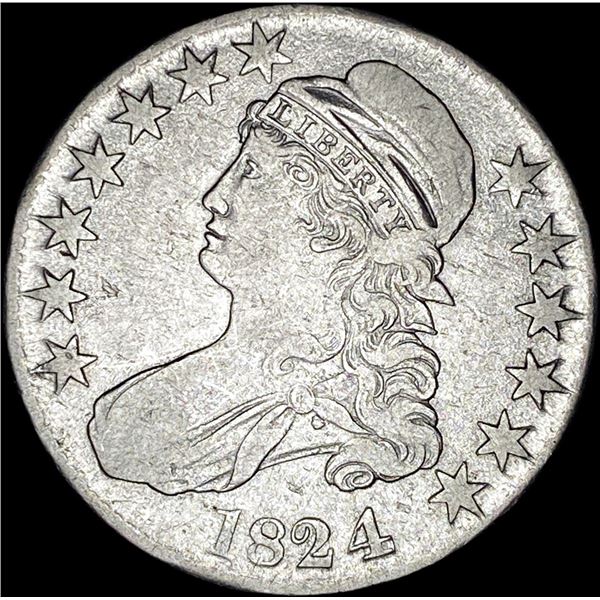 1824 Capped Bust Half Dollar LIGHTLY  CIRCULATED