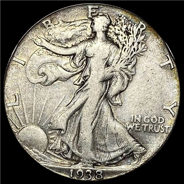 1938-D Silver Half Dollar Walking Liberty  LIGHTLY CIRCULATED