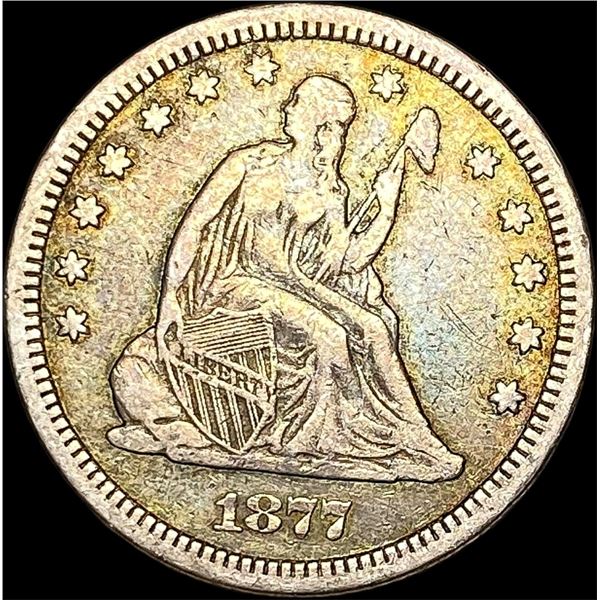 1877-CC Seated Liberty Quarter Dollar LIGHTLY  CIRCULATED