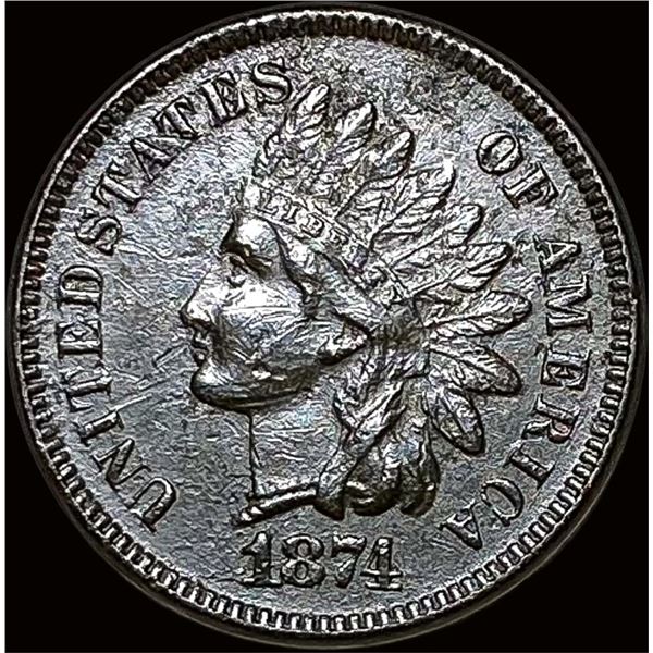 1874 Indian Head Cent ABOUT UNCIRCULATED