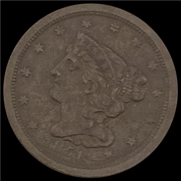 1851 Braided Hair Half Cent CLOSELY UNCIRCULATED