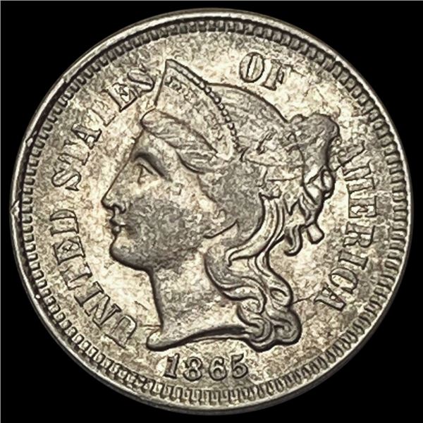 1865 Nickel Three Cent CLOSELY UNCIRCULATED