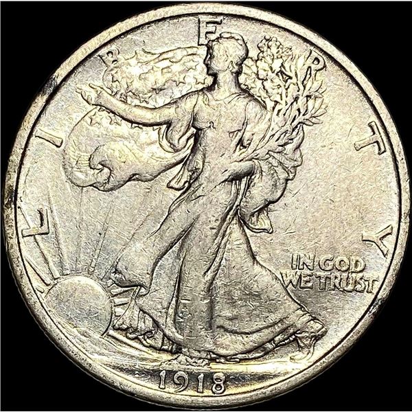 1918 Walking Liberty Half Dollar LIGHTLY  CIRCULATED