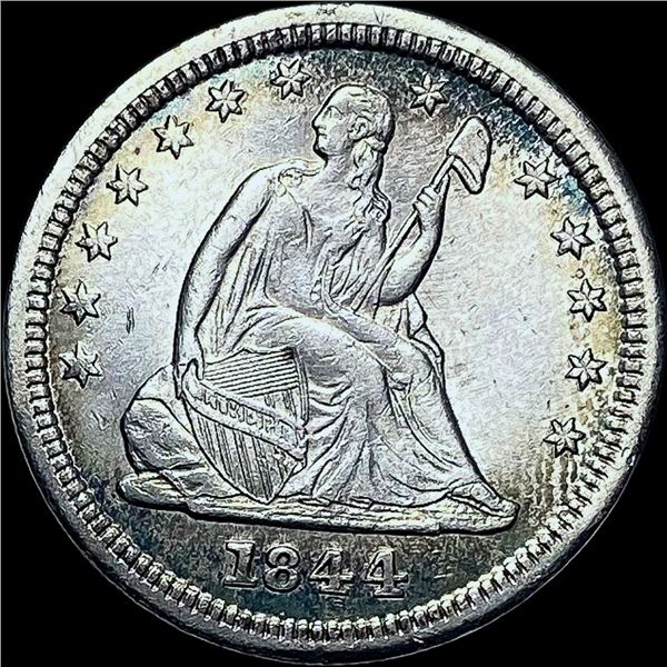 1844-O Silver Seated Liberty Quarter CHOICE  AU