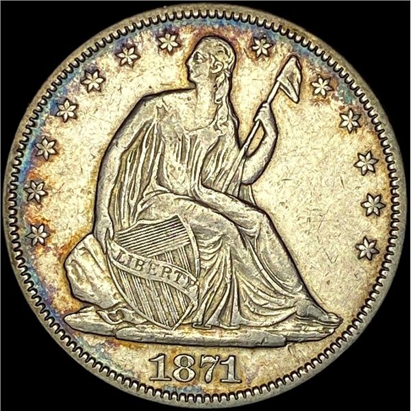 1871 Seated Liberty Half Dollar CLOSELY UNCIRCULATED