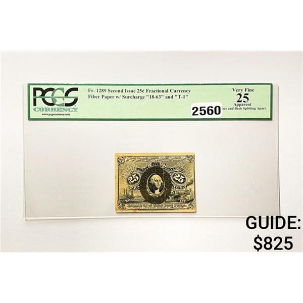 1863 25c Second Issue Fractional Currency