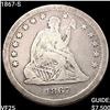Image 1 : 1867-S Seated Liberty Quarter LIGHTLY CIRCULATED