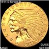 Image 1 : 1911-D Strong D $2.50 Gold Quarter Eagle CHOICE BU