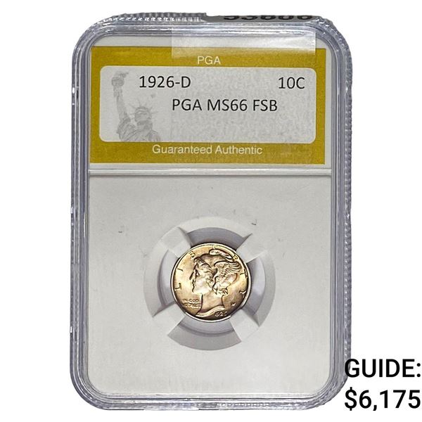 1926-D Mercury Silver Dime PGA MS66 FSB