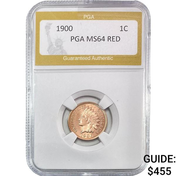 1900 Indian Head Cent PGA MS64 Red